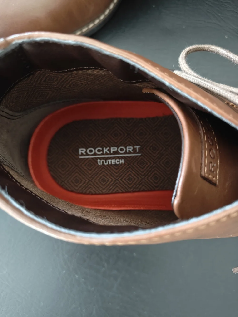 Mens Rockport Brown Leather Chukka Boots with Lace-Up Closure